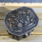 Antique 19th C Burmese Setrling 950 Silver Betel Box W Fine Repouss   Decoration 