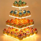 4 Tier Cupcake Stand Acrylic Tower Display With Led Light Premium Holder Dessert