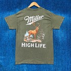 Miller High Life Champagne Of Beer Green T-shirt Size Medium