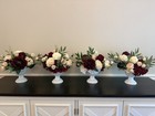 Set Of 10 Burgundy Champagne Artificial Flower Wedding Centerpieces Table Decor