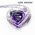 Heart Crystal Urn Necklace For Ashes Cremation Locket Pendant Memorial Jewelry