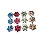 Vtg Mcm Set Of 12 Anodized Aluminum Leaf Bar Coasters 