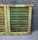 Vtg Pair Shabby 15x21 House Window Wood Louvered Shutters Chic Vtg Old 252-26b