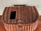 Atq vintage Split Willow Fishing Creel Basket