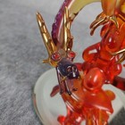 Fiery Red Glass Dragon Figurine Vintage Fantasy Monster Perched On Pedestal