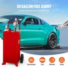 30 Gallon Fuel Caddy Portable Gas Storage Tank Pump Diesel Transfer Hose