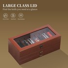 Knife Display Case 26  Leather Edc Pocket Knives Watch Organizer Storage Box