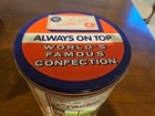 Vintage Kitchen 8  Tall Tin Can Empty 1980 Cracker Jack Popcorn Confection Nice
