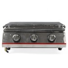 Portable 3-burner Tabletop Gas Grill Griddle Outdoor Garden Bbq Camping Yard