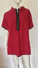 Vintage Duchamp Unisex 100  Boiled Wool Red Zip Tunic Mini Dress Mod 60s 70