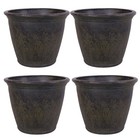Anjelica 24   Large Plastic Planter Pot For Plants  Sable  4pk By Sunnydaze
