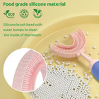 U-shaped Toothbrush For Kids Ages 2-7 Soft Food-grade Silicone For Yellow