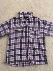 Forever 21 Purple Black Plaid Button Up Shirt Jacket Women   s Size L