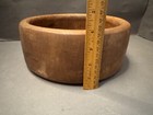 Mcm Hand Turned Carved Wood Wooden Bowl Planter Base Farmhouse Decor