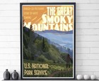 Great Smoky Mountains National Park Poster  Vintage Smokey Mountains Travel