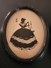 Vintage Oval Framed Silhouette Portraits Wall Art Victorian Women Set Of 2
