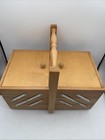 Vintage Mid Century Modern Accordion Wood Sewing Box Made In Italy