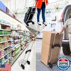 Aluminum Folding Hand Truck And Dolly  220lbs Capacity  Cart Ideal For Moving