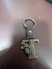 Vintage Disney Collectible Mickey Mouse Brass Bronze  Leather Key Chain
