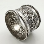 Antique Indian Repousse Silver Napkin Ring C1900  h 