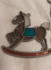 Vtg Makit   Bakit Set Of 3 Finished Stained Glass Christmas Toy Ornaments 