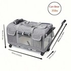 Airline Approved Pet Carrier With Detachable Wheels  Rolling Cat Dog Carrier