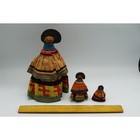 Vintage Seminole Indian Palmetto Fiber Doll 8  Patchwork Skirt Beads 1940s-60s