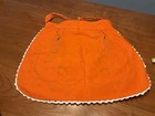 Vintage Hand Embroidered Apron Orange