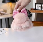 Bunny Lulu Keychain Sparkly Bow Adorable Cute Stylish Plush Bunny Charm 