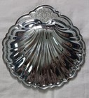 Vintage Silver Clamshell Shaped Trinket Candy Dish Bowl Lion Shield Crest Design