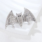 Halloween Bat Brooch Pin     Silver Tone Enamel Costume Jewelry Gift For Women