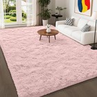 Pink Shaggy Rugs Anti Slip Soft Fluffy Rug Living Room Bedroom Thick Carpet Mat