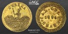 Gem 1884 California Fractional Gold  Arms Of Calif   Ngc Unc   Gold Rush