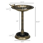 Outsunny 28  Antique Bird Bath With Planter Pedestal Birdbath Bowl  Bronze