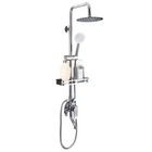 8  Wall Mount Chrome Shower Faucet Set Rainfall Hand Shower Tub Filler Mixer Tap