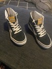 Vans Sk8-hi Shoes Youth Size 1 Black floral High Top Suede Canvas Zip Closure