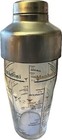 Vintage Glass Cocktail Shaker Arc France 5 Drink Recipes Mcm Barware