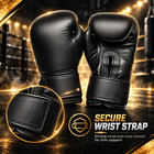 12oz Boxing Gloves Training Sparring Punch Bag Mma Kickboxing Wrist Support Blac