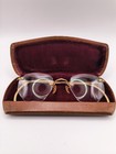 Vtg B l  Bausch   Lomb Eyeglasses 1 10 12k Gold Filled Rimless Hexagon W case
