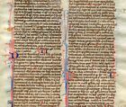 Medieval Illuminated Manuscript Bible Leaf  Oxford C 1240