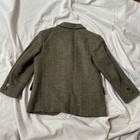 Vtg 70   s Kids Green Wool Herringbone Jacket Satin Lining