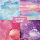 36 Sheets 12x12 Paper Pad Pack Scrapbook Cardstock Decorative Paper - Shimmer   