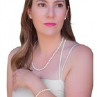 20  8  Inch Round 8-9mm White Pearl Necklace Bracelet Earrings Set Cultured