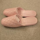 Patricia Green Coco Women   s Pink Size 8 Leather Quilted Mule Slip-on Slippers