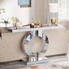 Modern Mirrored Console Table  Glass Sofa Table With Mirror Finish  43-inch E   
