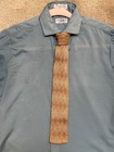 Vintage 80s Square Bottom Knit Tie Duo   Italian Yellow   Pink Geometric