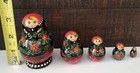 Vintage 3  Russian 5 Piece Set Nesting Dolls Matryoshka Hand Painted Signed 