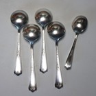 4 Vtg Art Deco Rogers Bros Paisley Pattern 1922 Gumbo Soup Spoons   1 Server