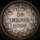 Canada 1887 - 10 Cents  Vf - Victoria  925 Silver Km 3