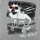 Roll With It Boys T Shirt Dog With Red Sunglasses On Roller Skates Xl  14-16 